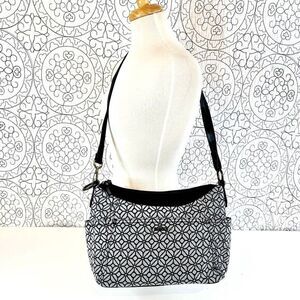 Rosetti Shoulder Crossbody Bag Purse‎ Jacquard Black and White NWOT